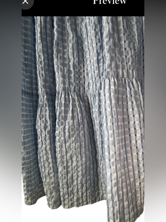 English Factory Gingham Tiered Midi Dress Bow Tie Sleeves S - Picture 7 of 9